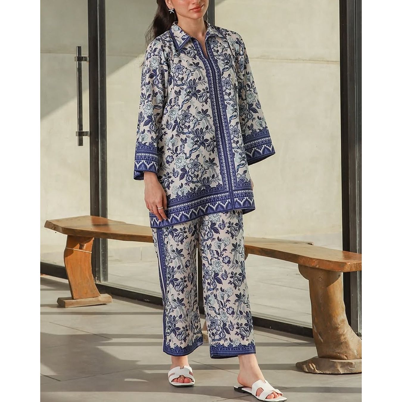 Stitched 2-Piece Printed Suit