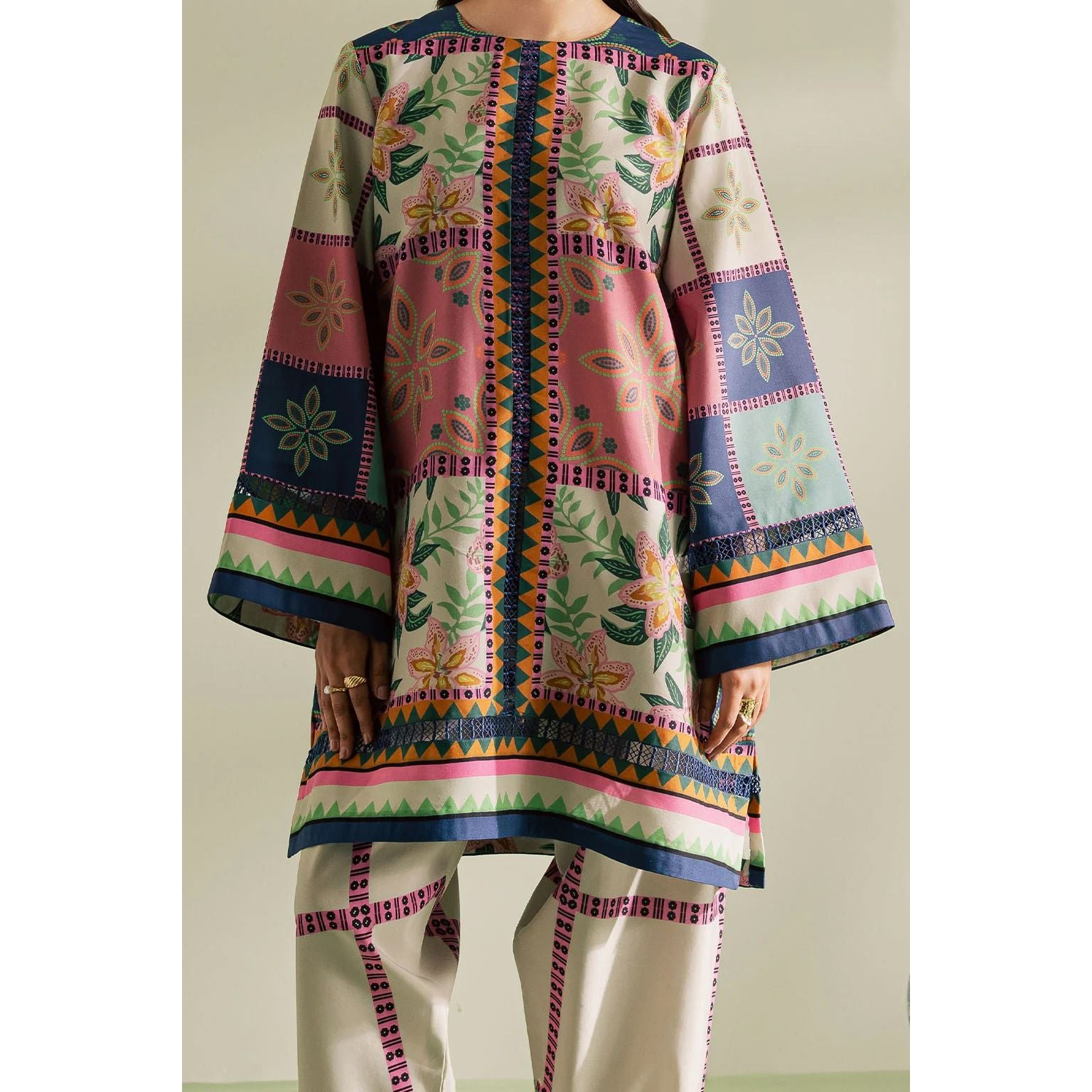 Stitched 2-Piece Printed Suit