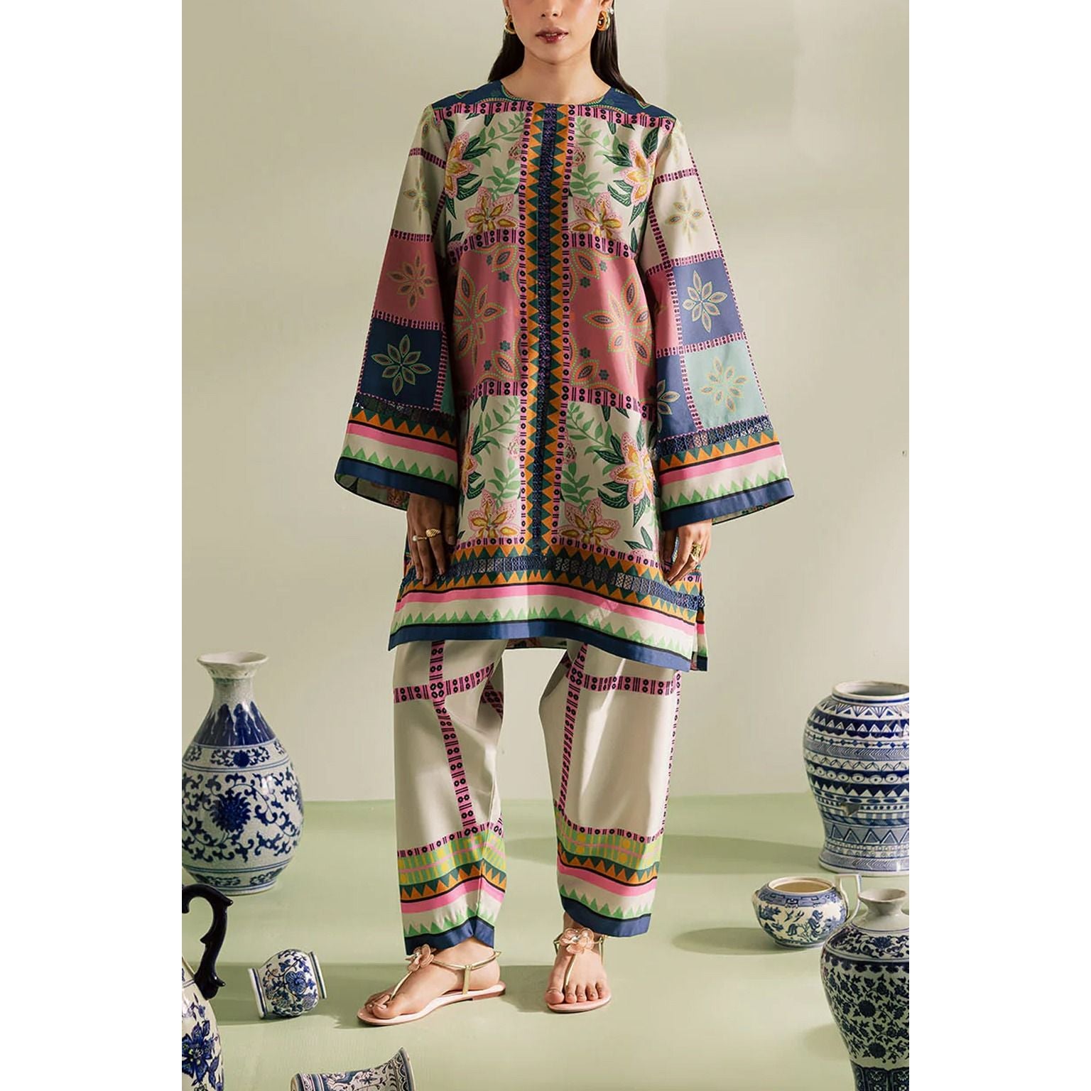Stitched 2-Piece Printed Suit