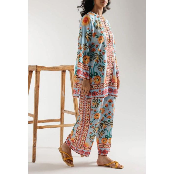 Stitched 2 Piece Printed Suit