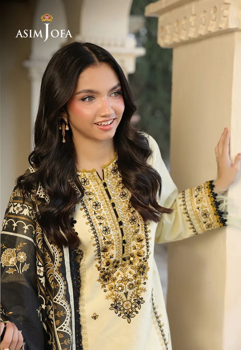 Asim Jofa Embroidered Airjet Lawn 3 Piece Suit with Monark Voil Dupatta