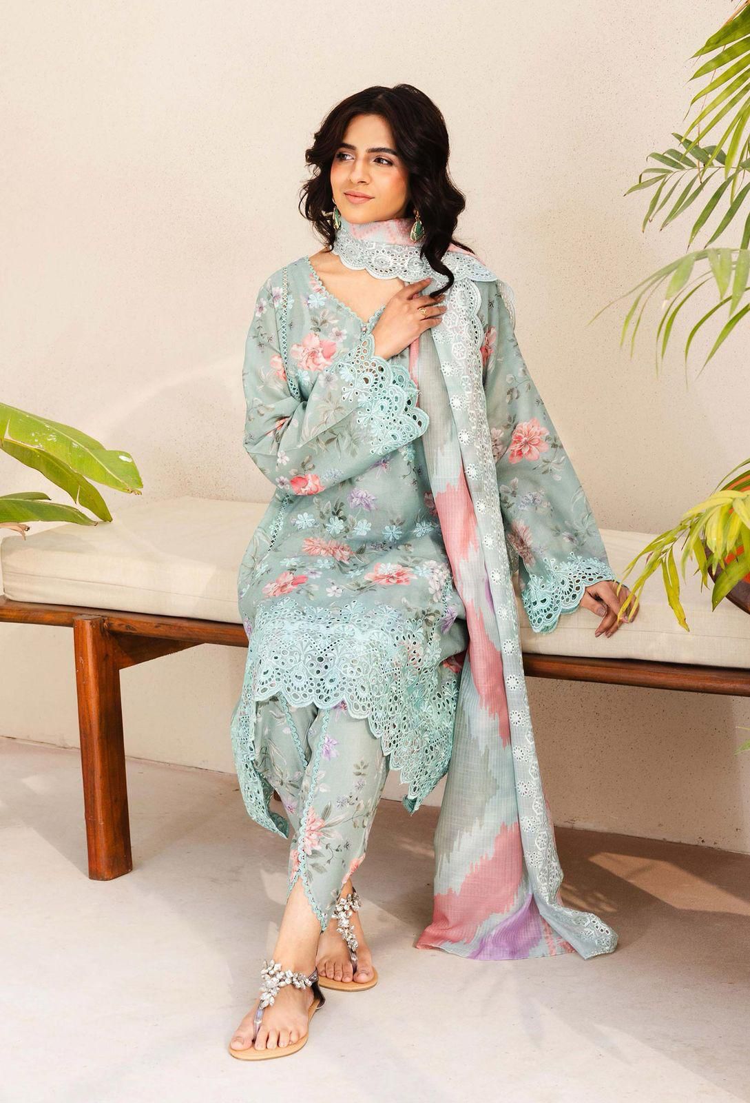 ADAN LIBAS – Unstitched| Premium Lawn Suit with Chiffon Dupatta
