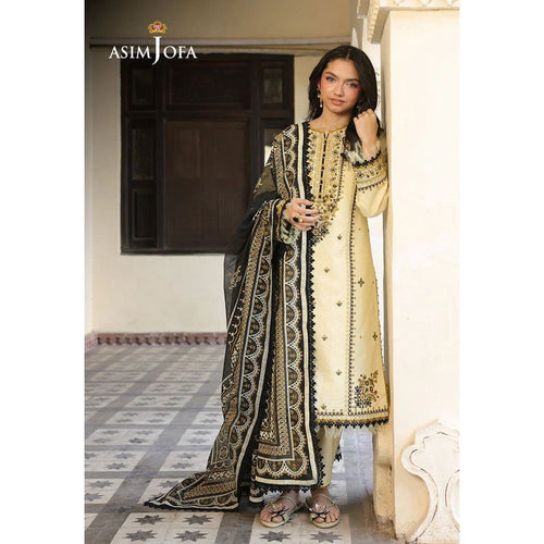 Asim Jofa Embroidered Airjet Lawn 3 Piece Suit with Monark Voil Dupatta