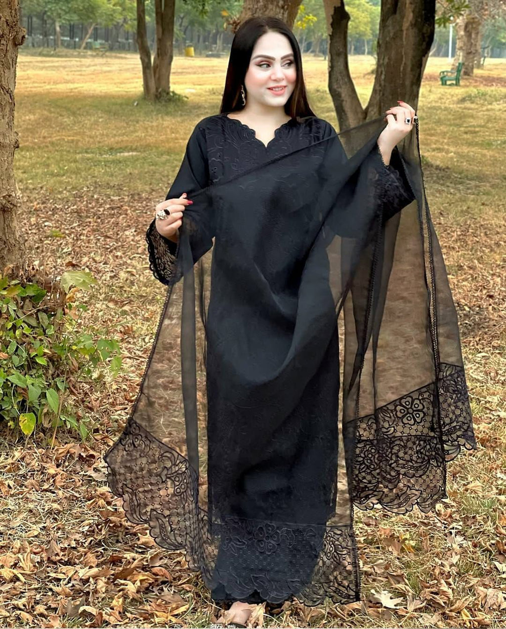 Maria B Embroidered Airjet Lawn 3 Piece Suit with Heavy Organza Dupatta