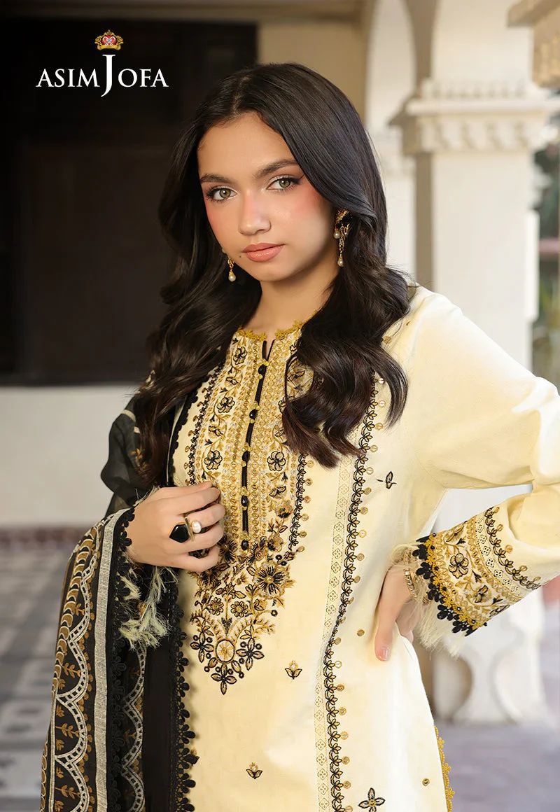 Asim Jofa Embroidered Airjet Lawn 3 Piece Suit with Monark Voil Dupatta