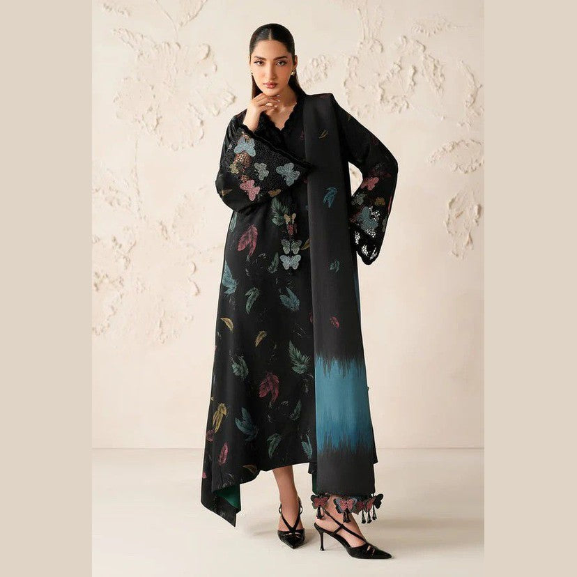 Baroque Embroidered Lawn 3 Piece Suit with Chiffon Dupatta