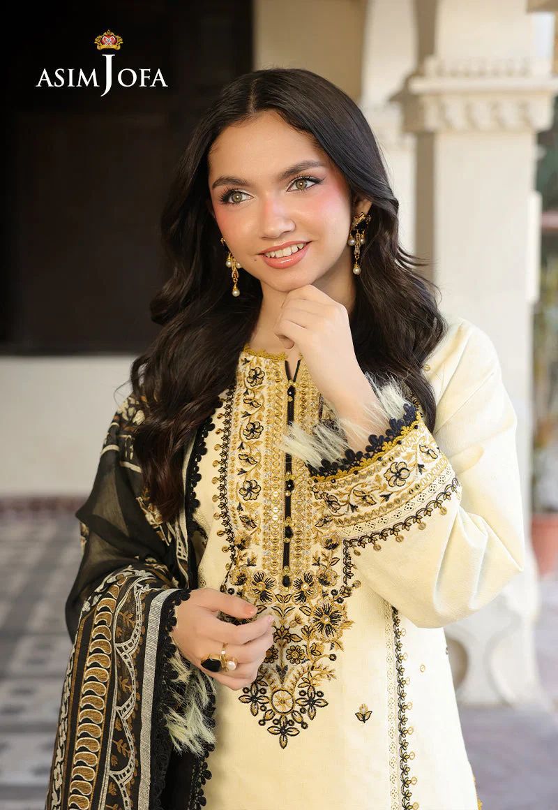 Asim Jofa Embroidered Airjet Lawn 3 Piece Suit with Monark Voil Dupatta