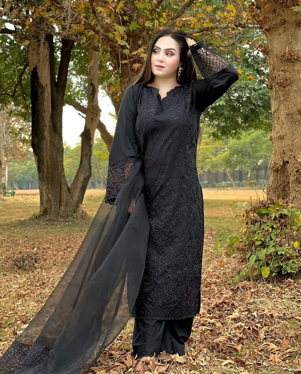 Maria B Embroidered Airjet Lawn 3 Piece Suit with Heavy Organza Dupatta